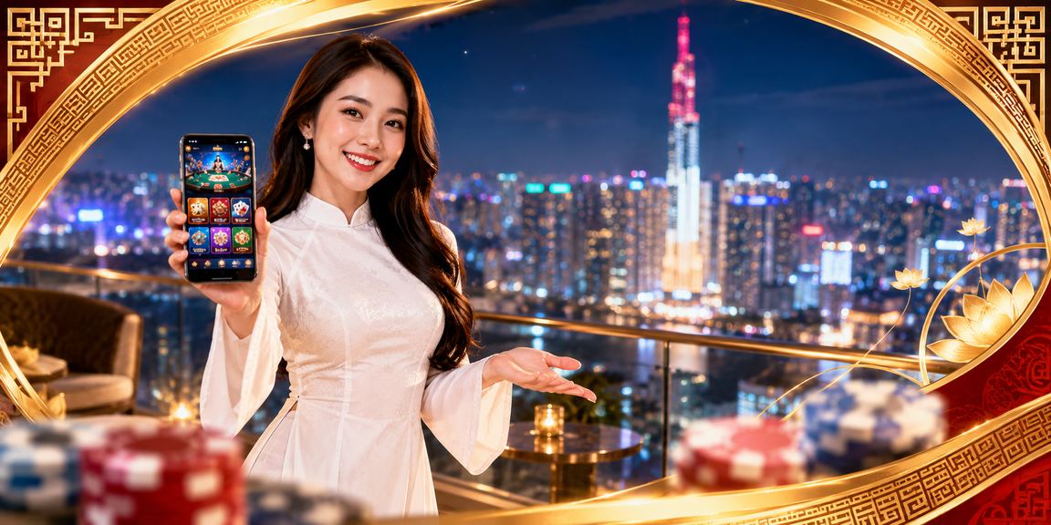 Người dùng tham gia trò chơi bài tại Hồ Chí Minh với trang phục áo dài truyền thống
